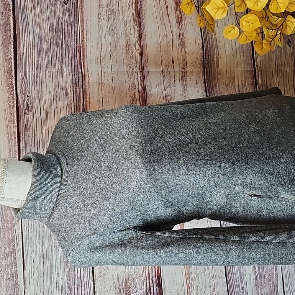 LOU & GREY HEATHER GRAY TURTLENECK LONG SLEEVE PULLOVER SWEATSHIRT DRESS